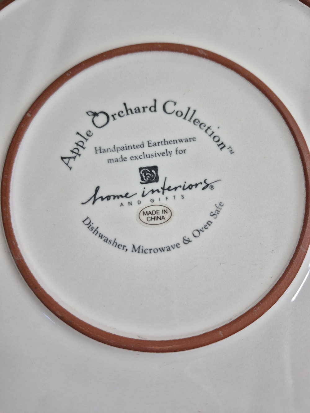 Vintage Home Interiors Apple Orchard Ceramic Pie Plate Scalloped Farmhouse Decor - Picture 4 of 7